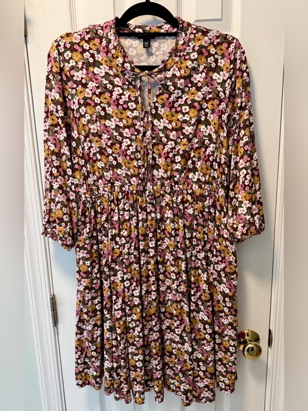 torrid 00 Floral Boho Dress Rose Mustard Olive Green Cottagecore Feminine Flowy